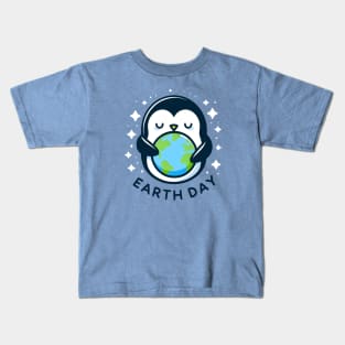 Earth Day Penguin Kids T-Shirt